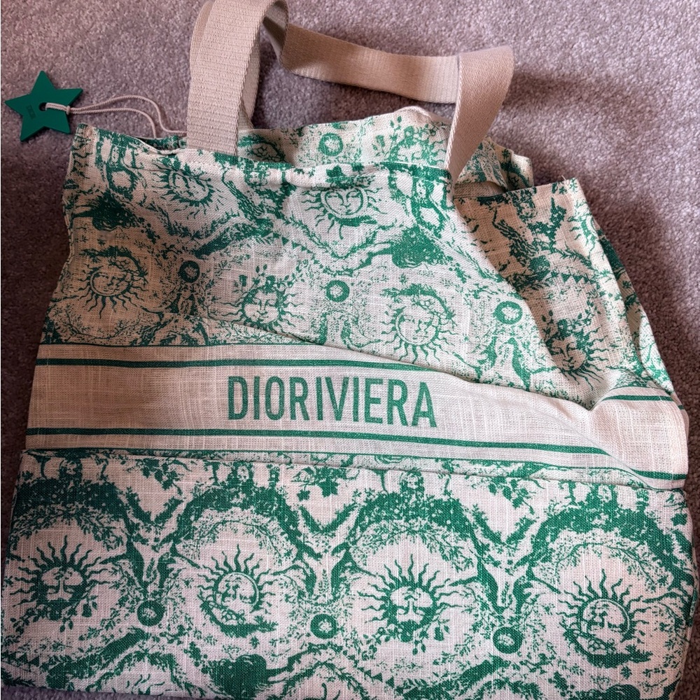 Dior VIP Green and Cream Tote Bag - Picture 3 of 3